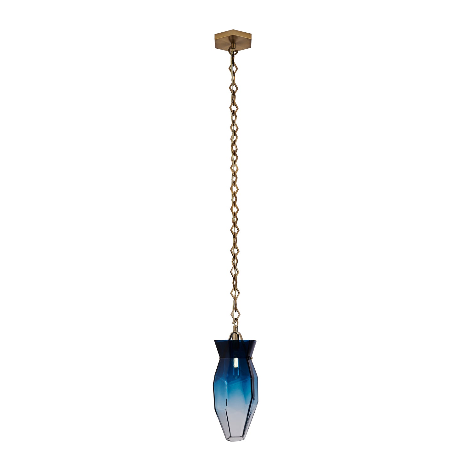 16'' Bolsa 1 Light Winter Brass Pendant