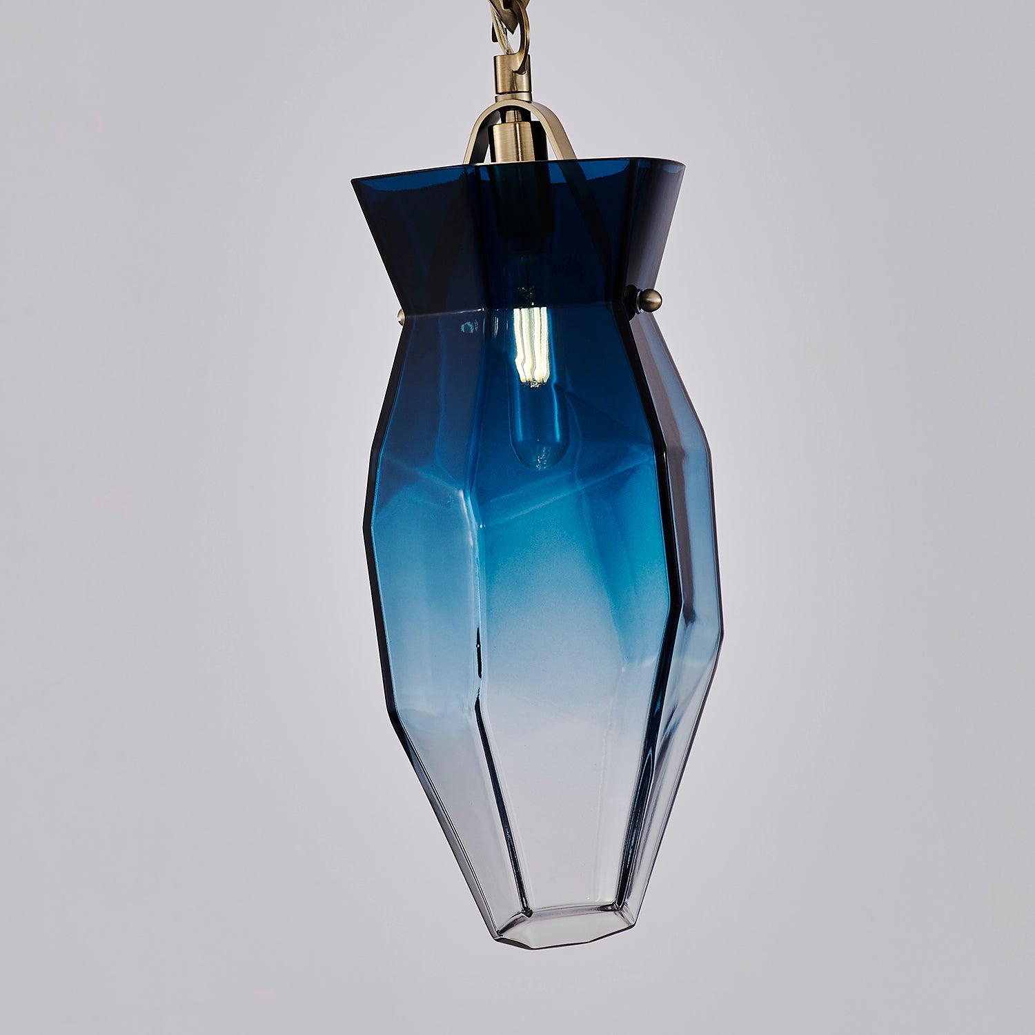 16'' Bolsa 1 Light Winter Brass Pendant