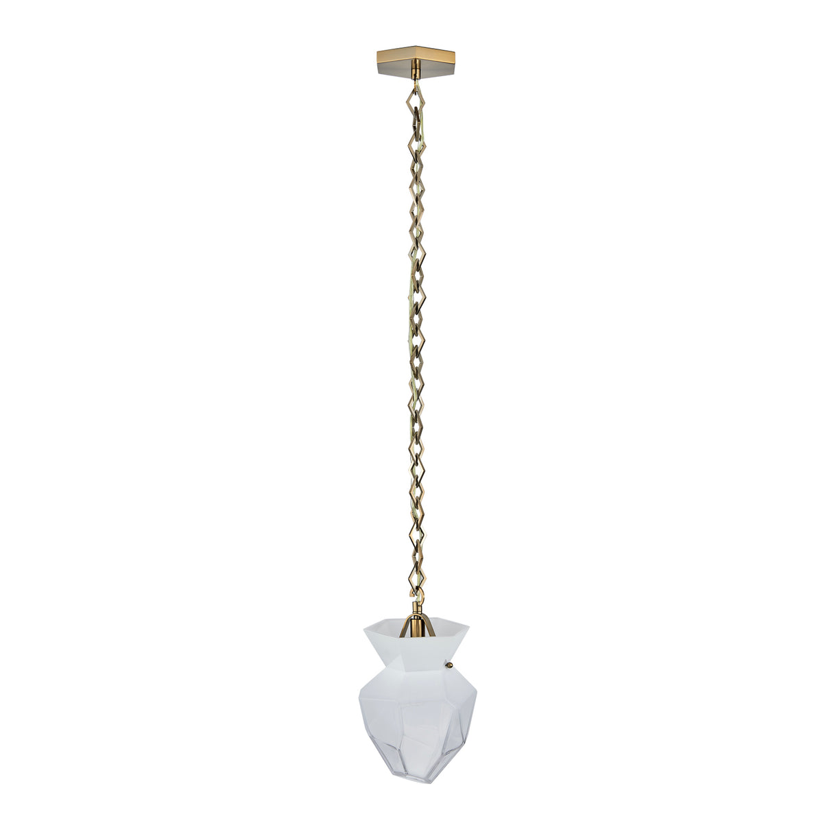 13.00'' Bolsa 1 Light Winter Brass Pendant