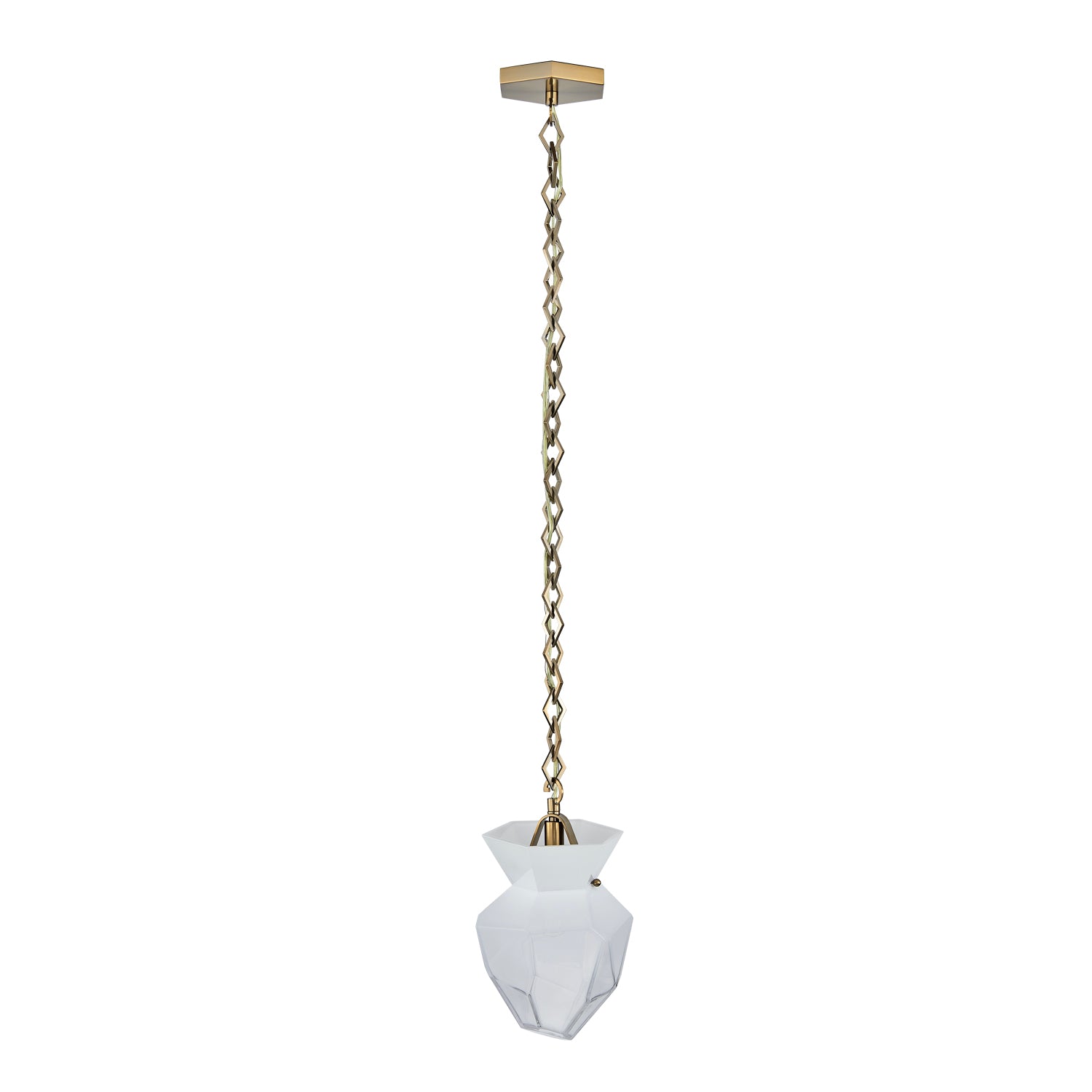 13.00'' Bolsa 1 Light Winter Brass Pendant