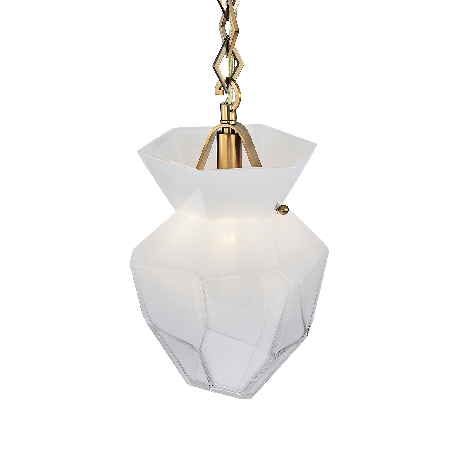 13.00'' Bolsa 1 Light Winter Brass Pendant