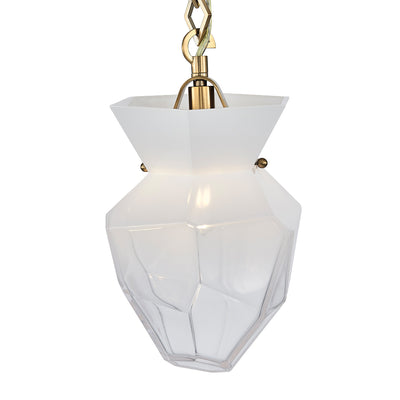 13.00'' Bolsa 1 Light Winter Brass Pendant