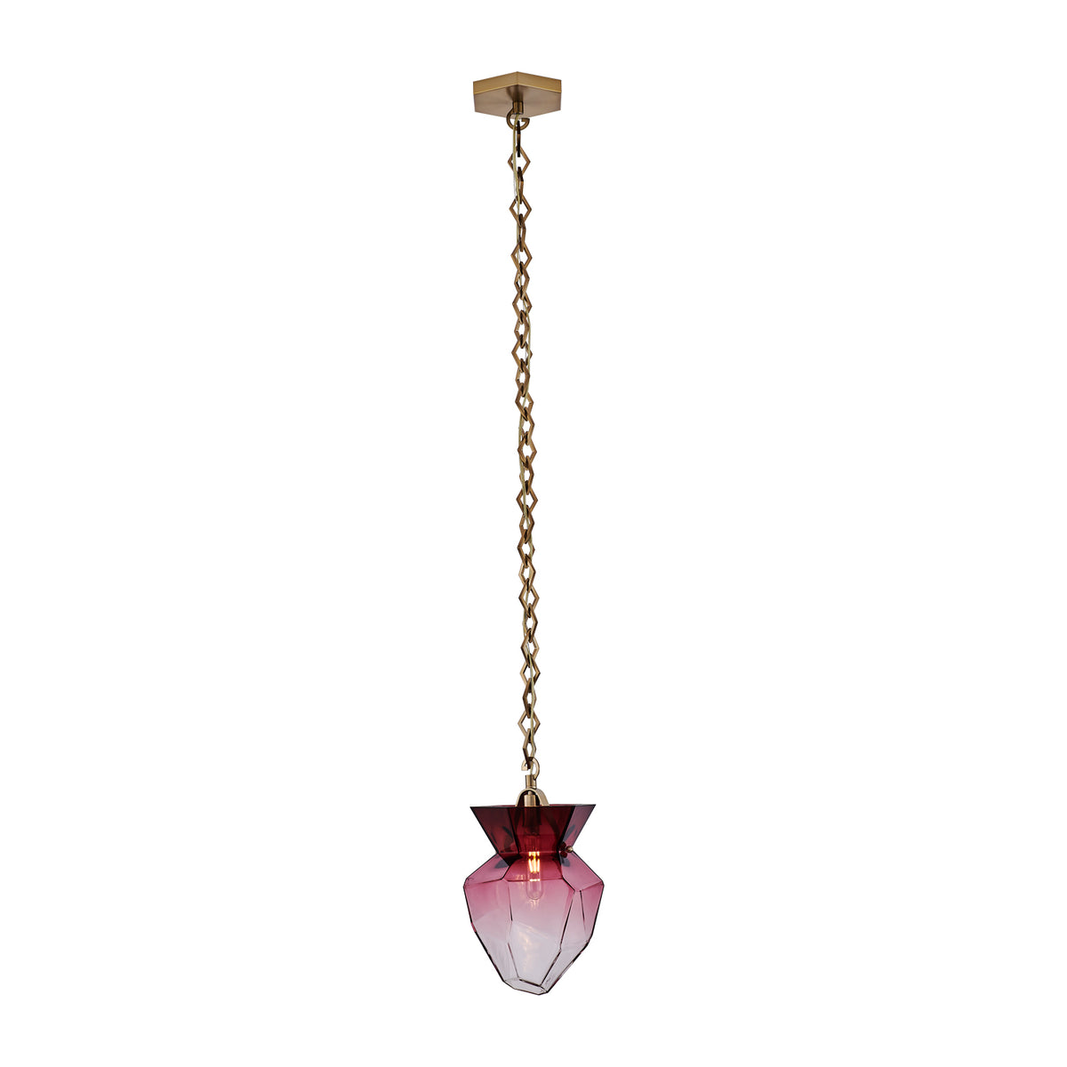 13'' Bolsa 1 Light Winter Brass Pendant