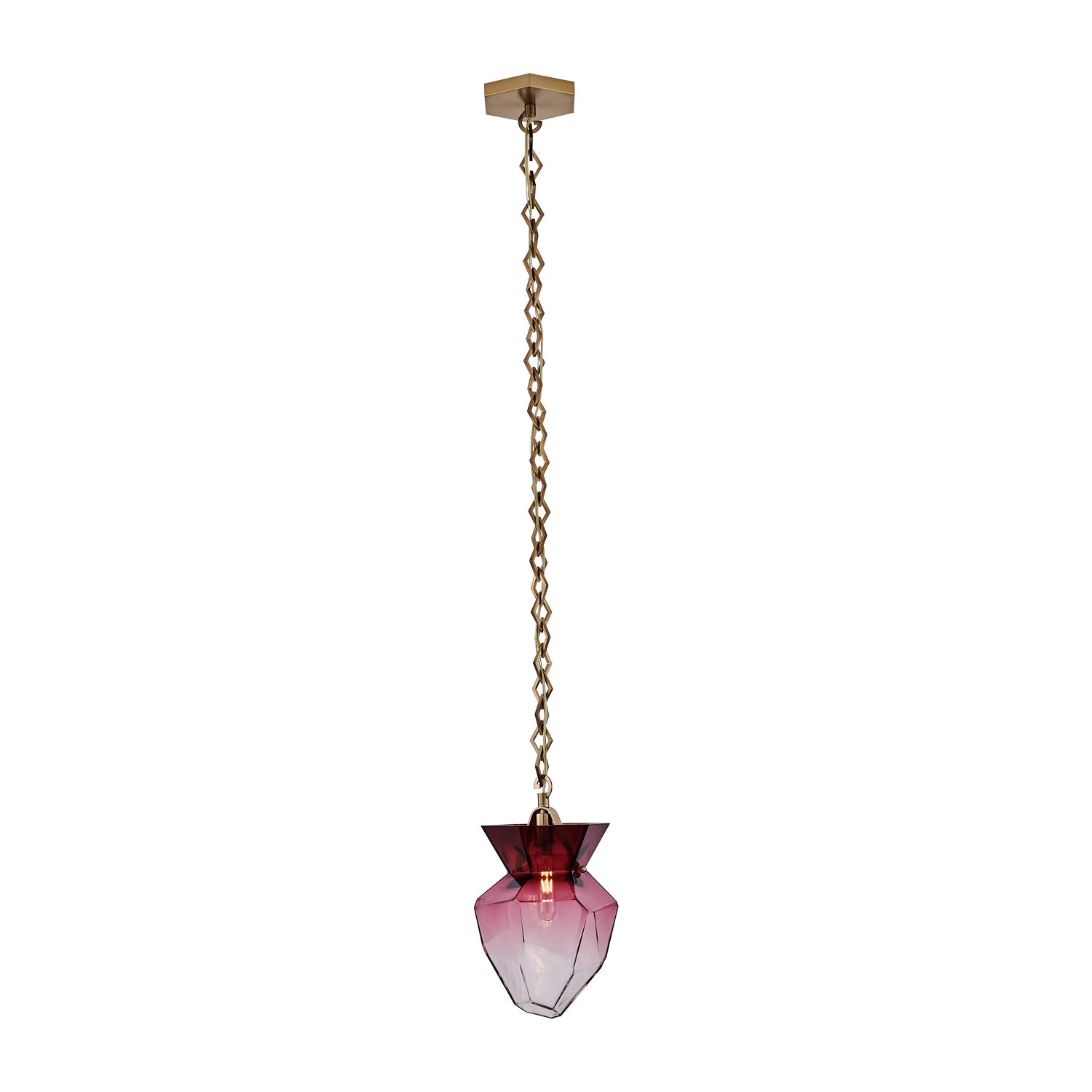 13'' Bolsa 1 Light Winter Brass Pendant