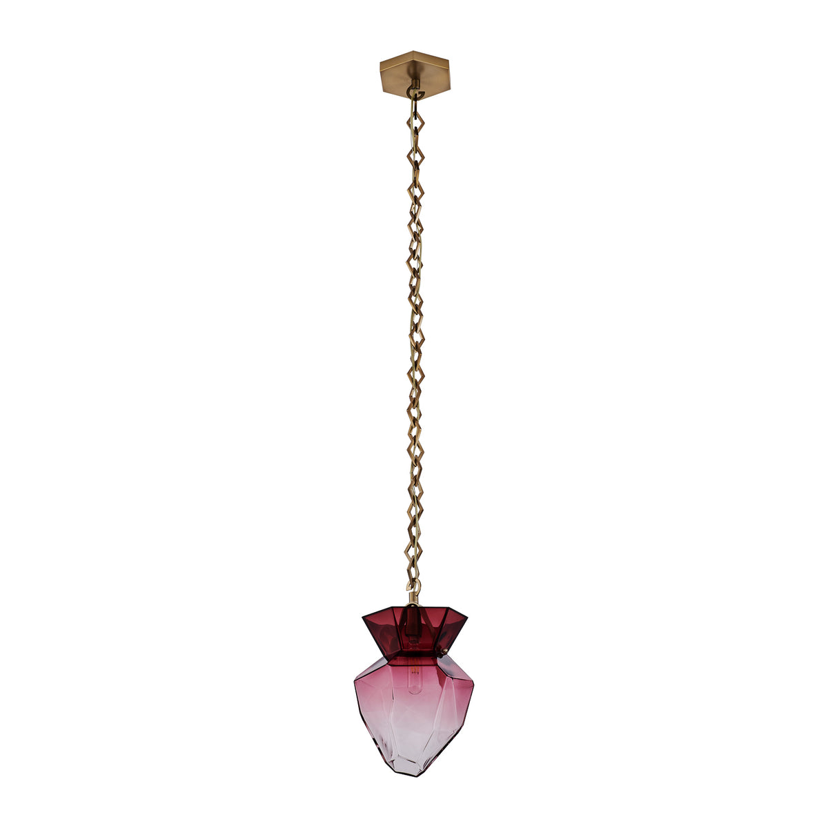 13'' Bolsa 1 Light Winter Brass Pendant