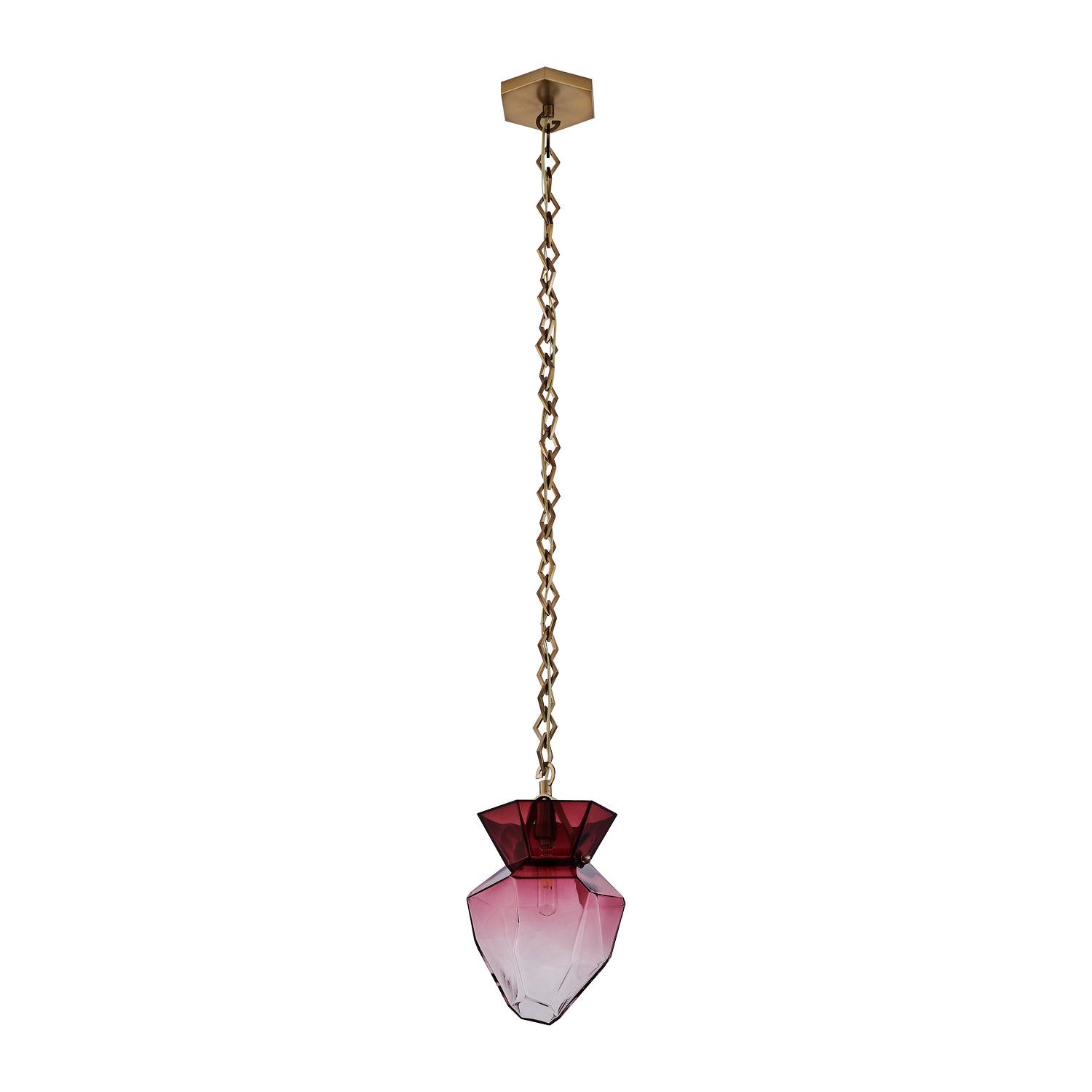 13'' Bolsa 1 Light Winter Brass Pendant