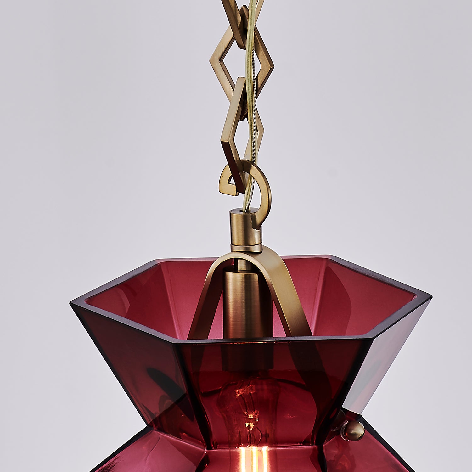 13'' Bolsa 1 Light Winter Brass Pendant