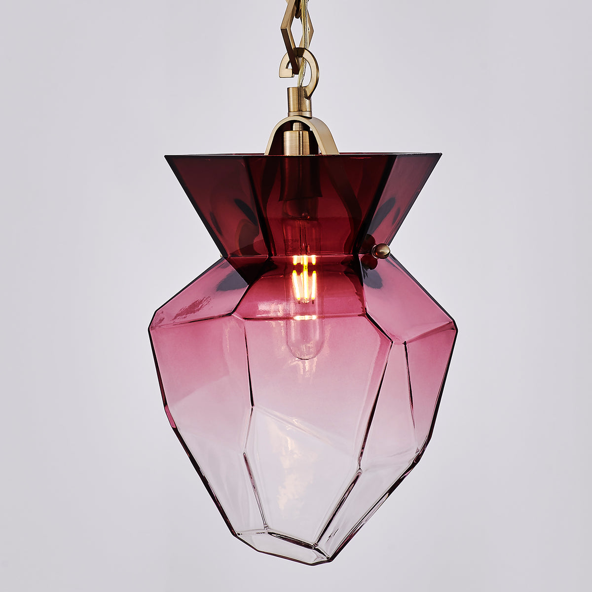13'' Bolsa 1 Light Winter Brass Pendant