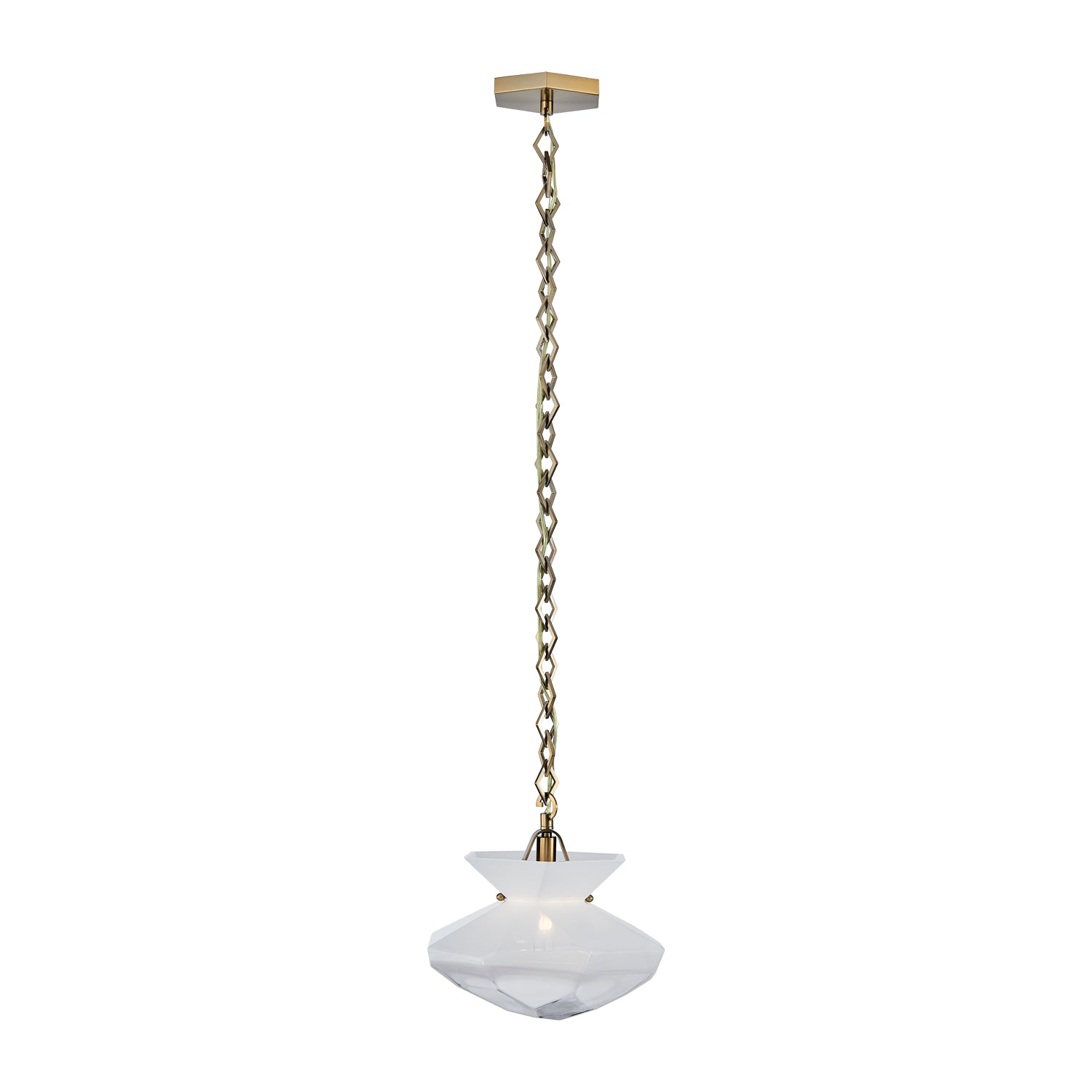 11.00'' Bolsa 1 Light Winter Brass Pendant