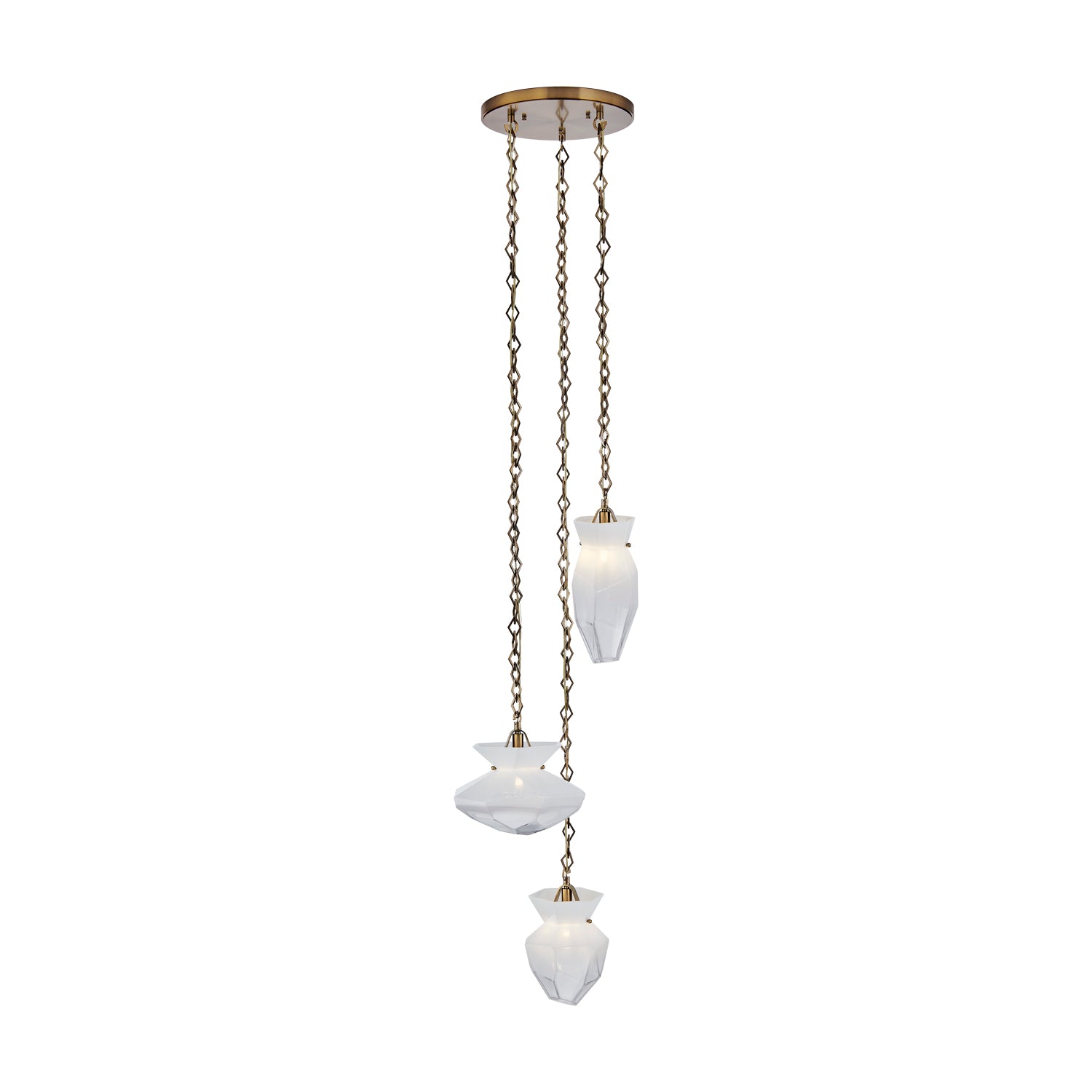 35.00'' Bolsa 3 Light Winter Brass Chandelier