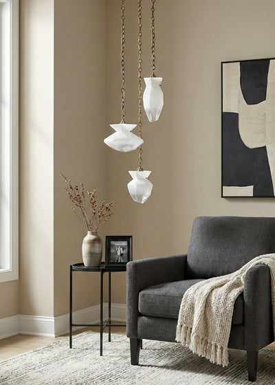 35.00'' Bolsa 3 Light Winter Brass Chandelier