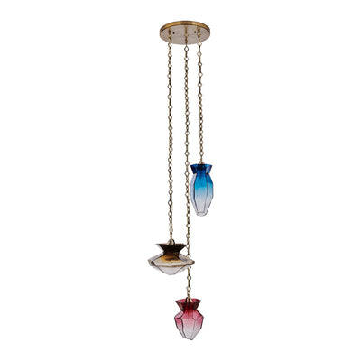 35'' Bolsa 3 Light Winter Brass Chandelier