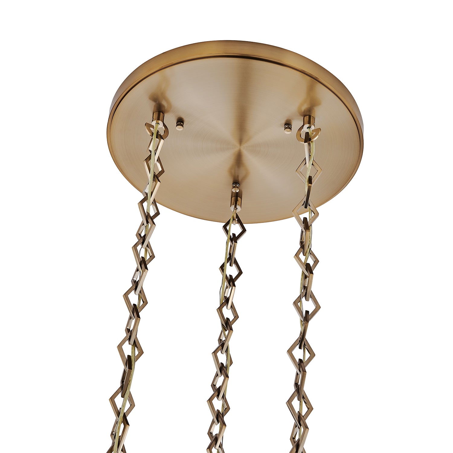 35'' Bolsa 3 Light Winter Brass Chandelier