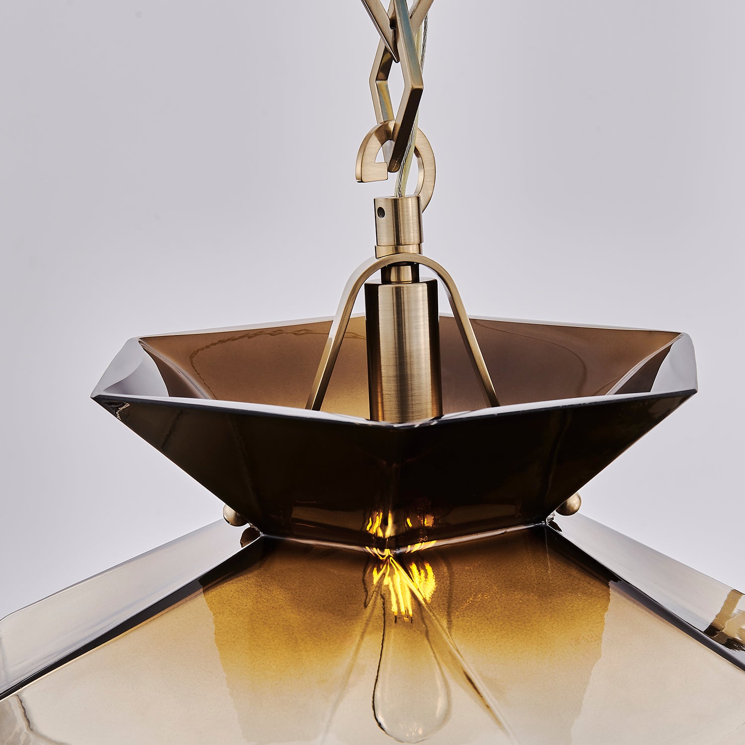35'' Bolsa 3 Light Winter Brass Chandelier