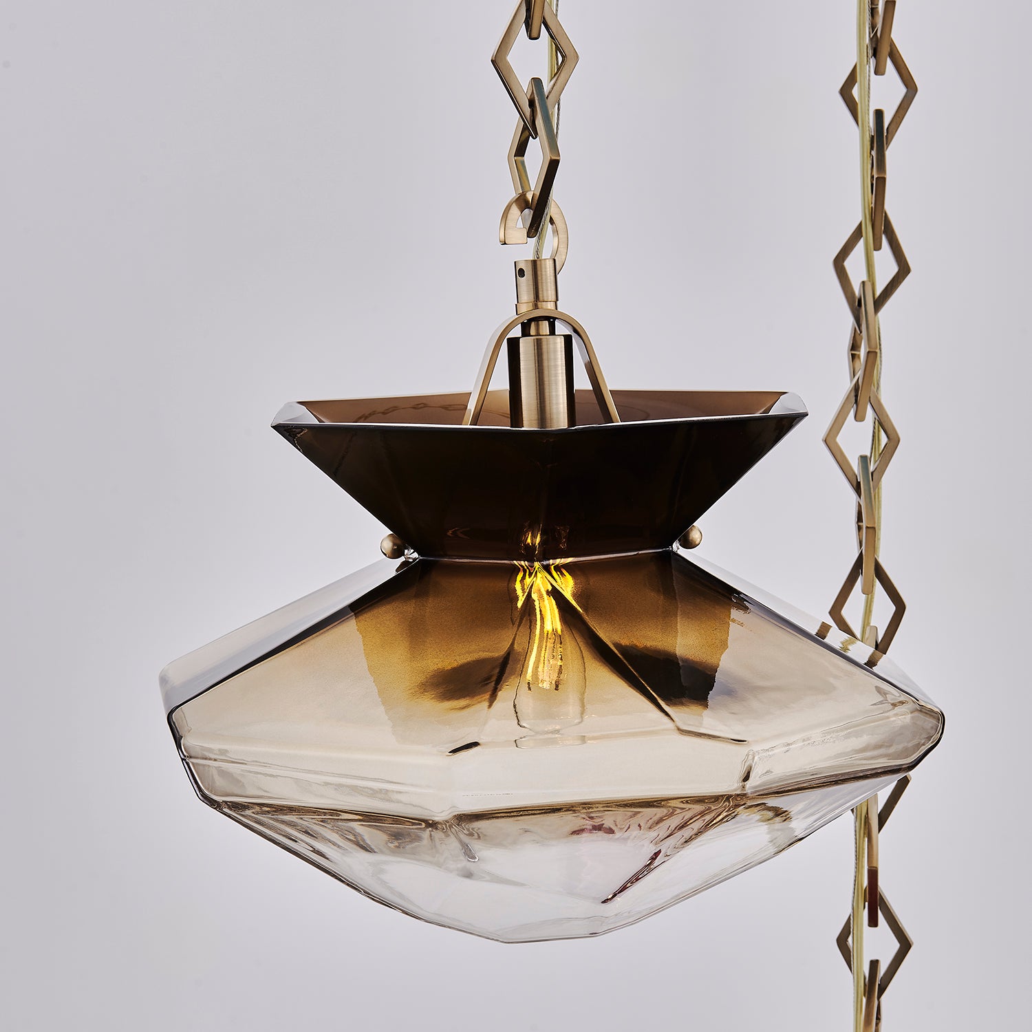 35'' Bolsa 3 Light Winter Brass Chandelier