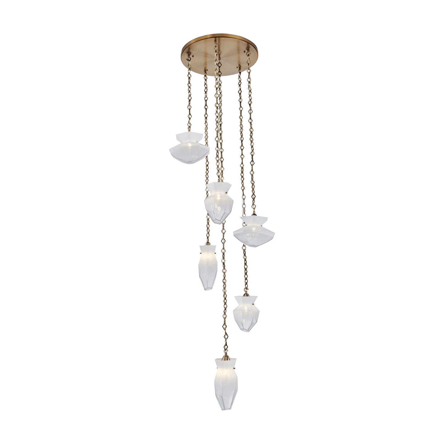 35.00'' Bolsa 3 Light Winter Brass Chandelier