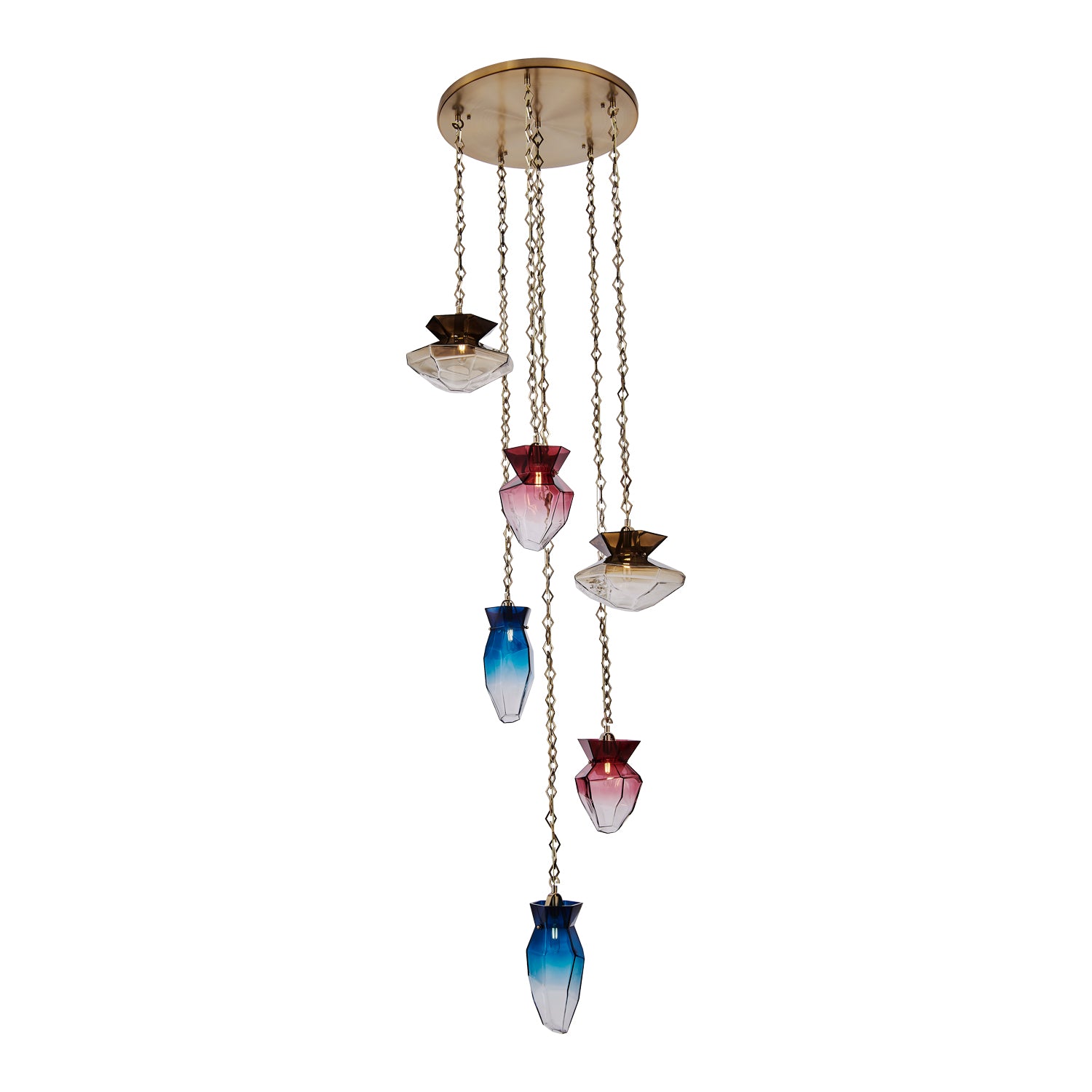 38'' Bolsa 6 Light Winter Brass Chandelier