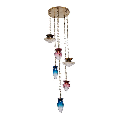 38'' Bolsa 6 Light Winter Brass Chandelier