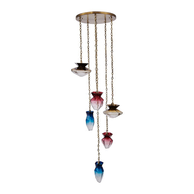 38'' Bolsa 6 Light Winter Brass Chandelier