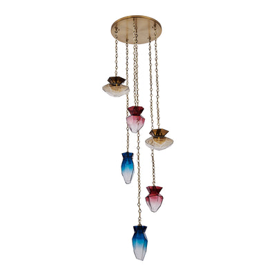 38'' Bolsa 6 Light Winter Brass Chandelier
