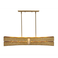 9'' Dos 6 Light Rustic Gold and Brushed Gold Linear Pendant