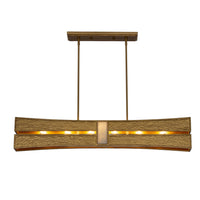 9'' Dos 6 Light Rustic Gold and Brushed Gold Linear Pendant