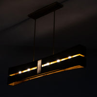 9'' Dos 6 Light Rustic Gold and Brushed Gold Linear Pendant