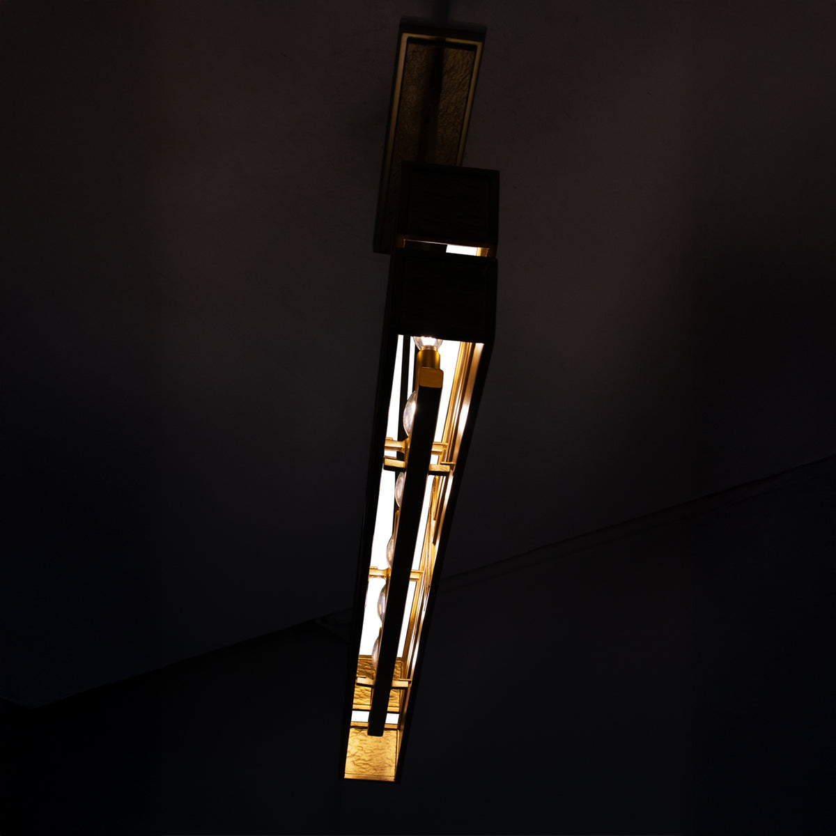 9'' Dos 6 Light Rustic Gold and Brushed Gold Linear Pendant