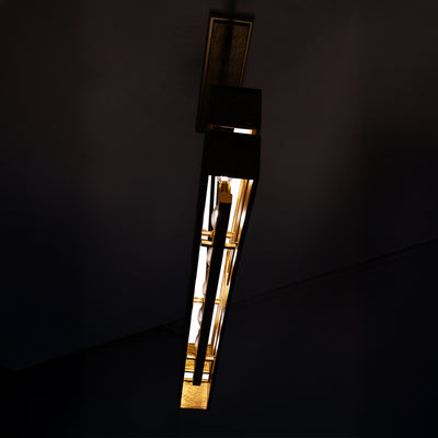 9'' Dos 6 Light Rustic Gold and Brushed Gold Linear Pendant