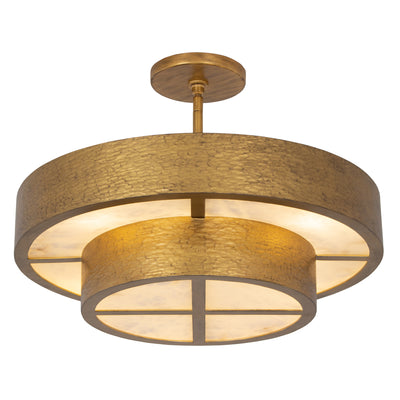 7'' Moda 8 Light Rustic Gold Semi-Flush