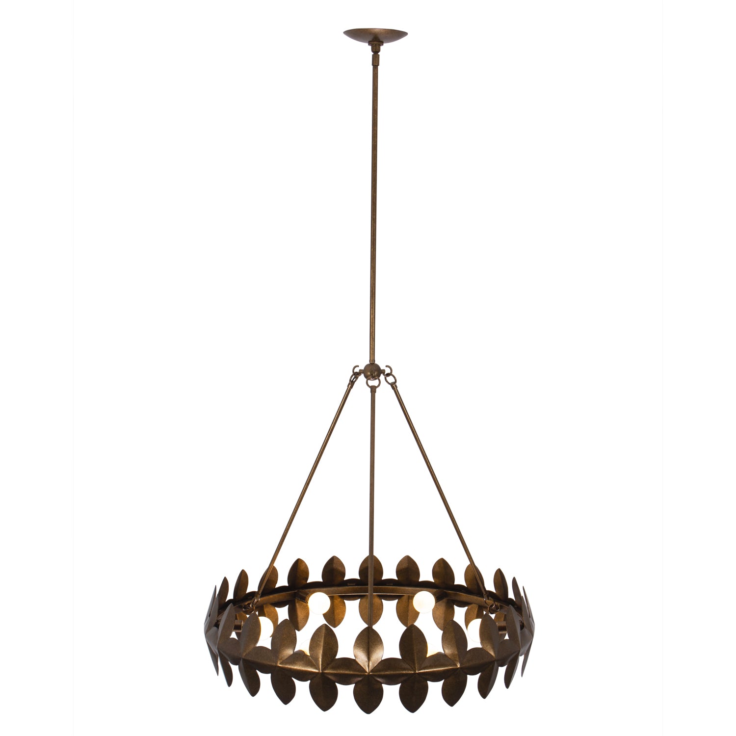 26.75'' Vittoria 6 Light Pearlized Antique Brass Chandelier