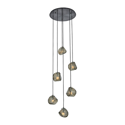 7.5'' Pallina 6 Light Satin Black Nickel Chandelier
