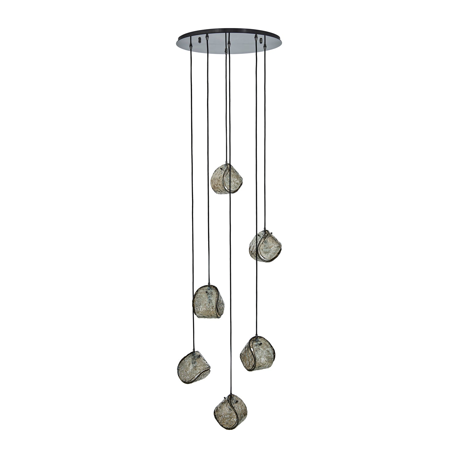 7.5'' Pallina 6 Light Satin Black Nickel Chandelier