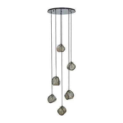 7.5'' Pallina 6 Light Satin Black Nickel Chandelier