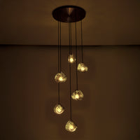 7.5'' Pallina 6 Light Winter Brass Chandelier
