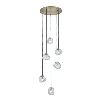 7.50'' Pallina 6 Light Winter Brass Chandelier