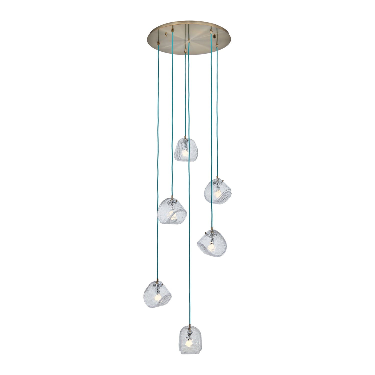 7.5'' Pallina 6 Light Winter Brass Chandelier