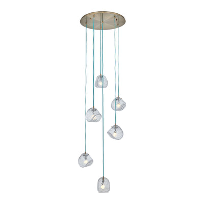 7.5'' Pallina 6 Light Winter Brass Chandelier