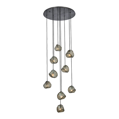 7.5'' Pallina 9 Light Satin Black Nickel Chandelier