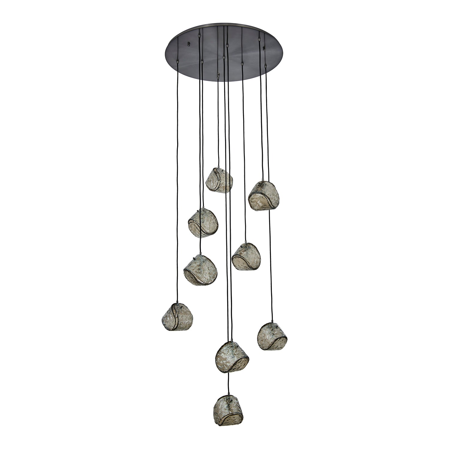 7.5'' Pallina 9 Light Satin Black Nickel Chandelier