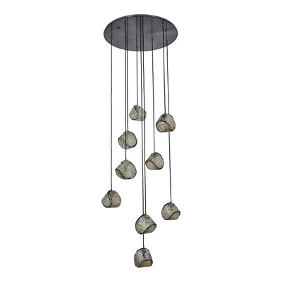 7.5'' Pallina 9 Light Satin Black Nickel Chandelier