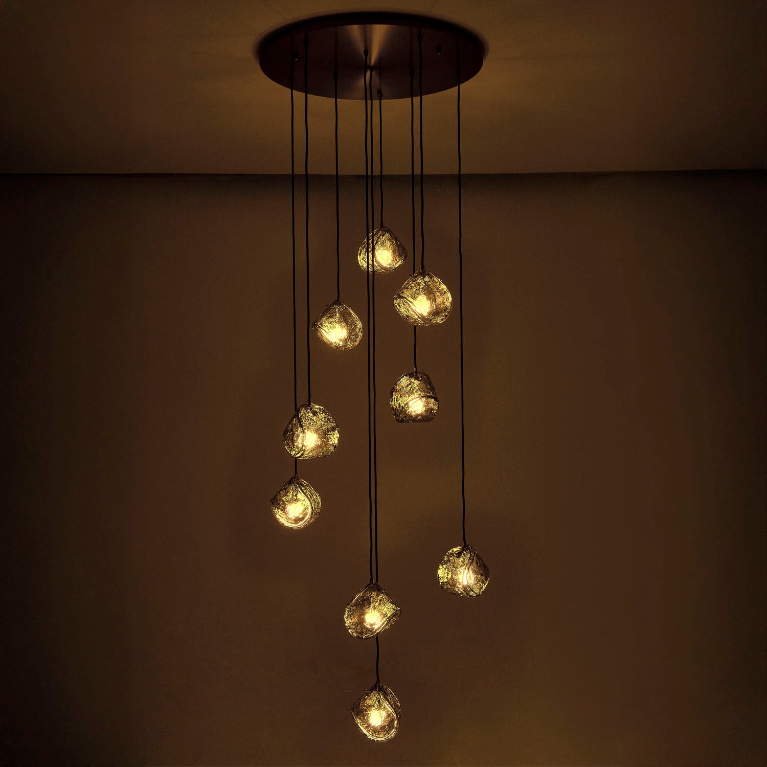 7.5'' Pallina 9 Light Winter Brass Chandelier