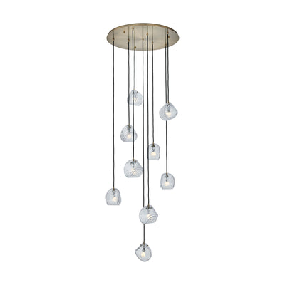 7.50'' Pallina 9 Light Winter Brass Chandelier