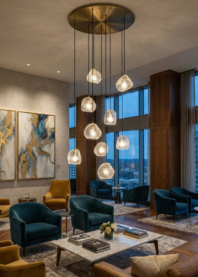 7.50'' Pallina 9 Light Winter Brass Chandelier