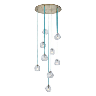 7.5'' Pallina 9 Light Winter Brass Chandelier