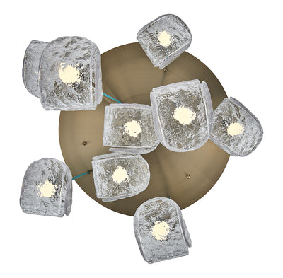 7.5'' Pallina 9 Light Winter Brass Chandelier