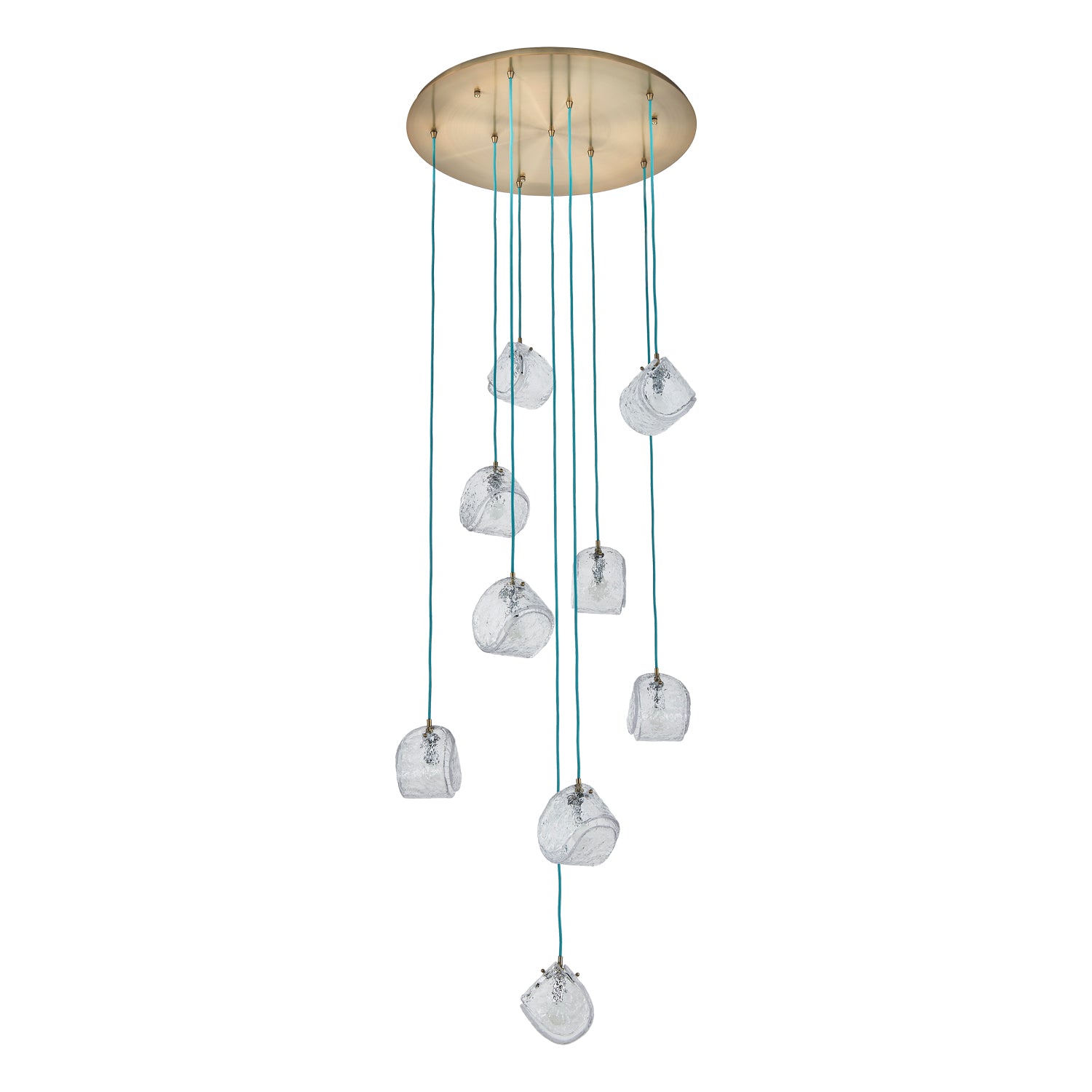 7.5'' Pallina 9 Light Winter Brass Chandelier