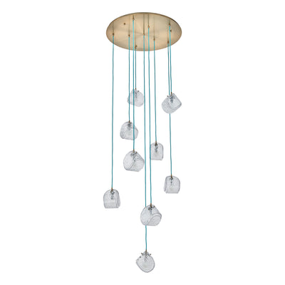 7.5'' Pallina 9 Light Winter Brass Chandelier