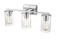 22-inch Verlana Chrome 3-Light Clear Glass Bathroom Vanity Light