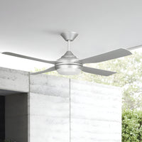 52 Inch 1 Light LED Silver Ceiling Fan with Remote
